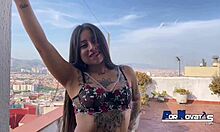 लैटिना गर्लफ्रेंड छत पर एक पीओवी ब्लोजॉब और एनल सेक्स देती है।